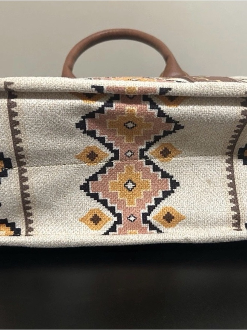 Wrangler Tan & Cream Aztec Patterned Tote - Picture 7 of 9
